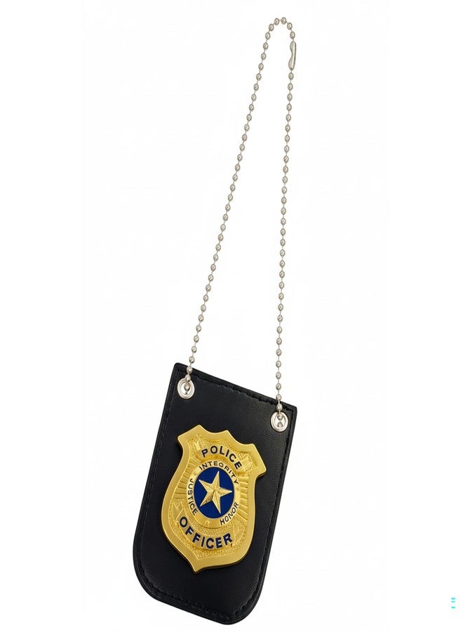 Finduat Police Badge with Chain and Belt Clip, Detective Role Play Costume Accessory, Gold - Image 5